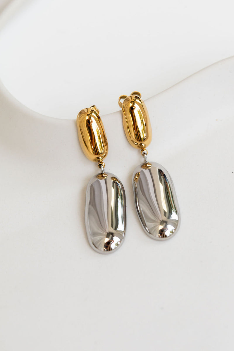 Remi Drop Stud Earrings - Gold and Silver - The Self Styler