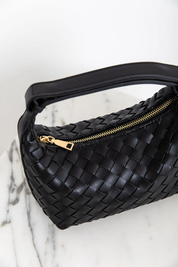 Drew Woven Handbag - Black - The Self Styler
