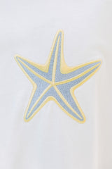 Malibu Embroidered Starfish Tee - Blue - The Self Styler