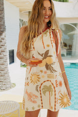 Amaya One-Shoulder Dress - Palmira Print - The Self Styler