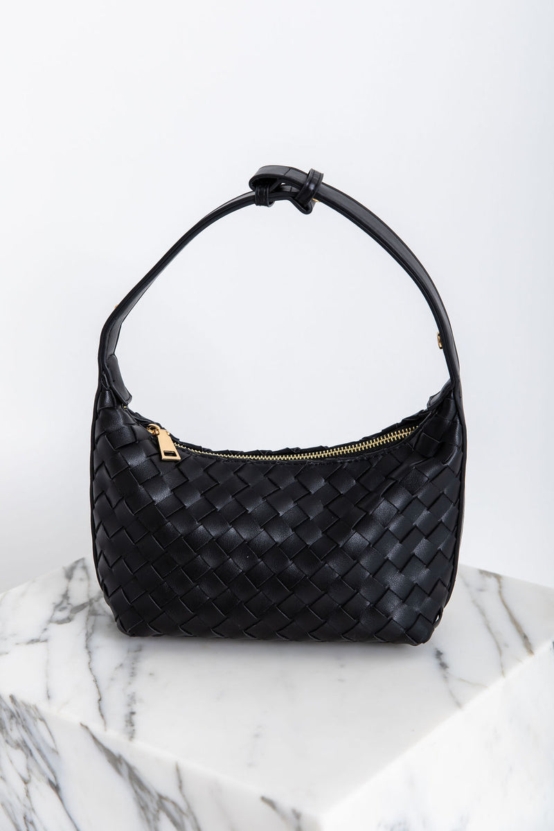 Drew Woven Handbag - Black - The Self Styler