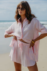 Charlie Linen Shorts - Pink - The Self Styler