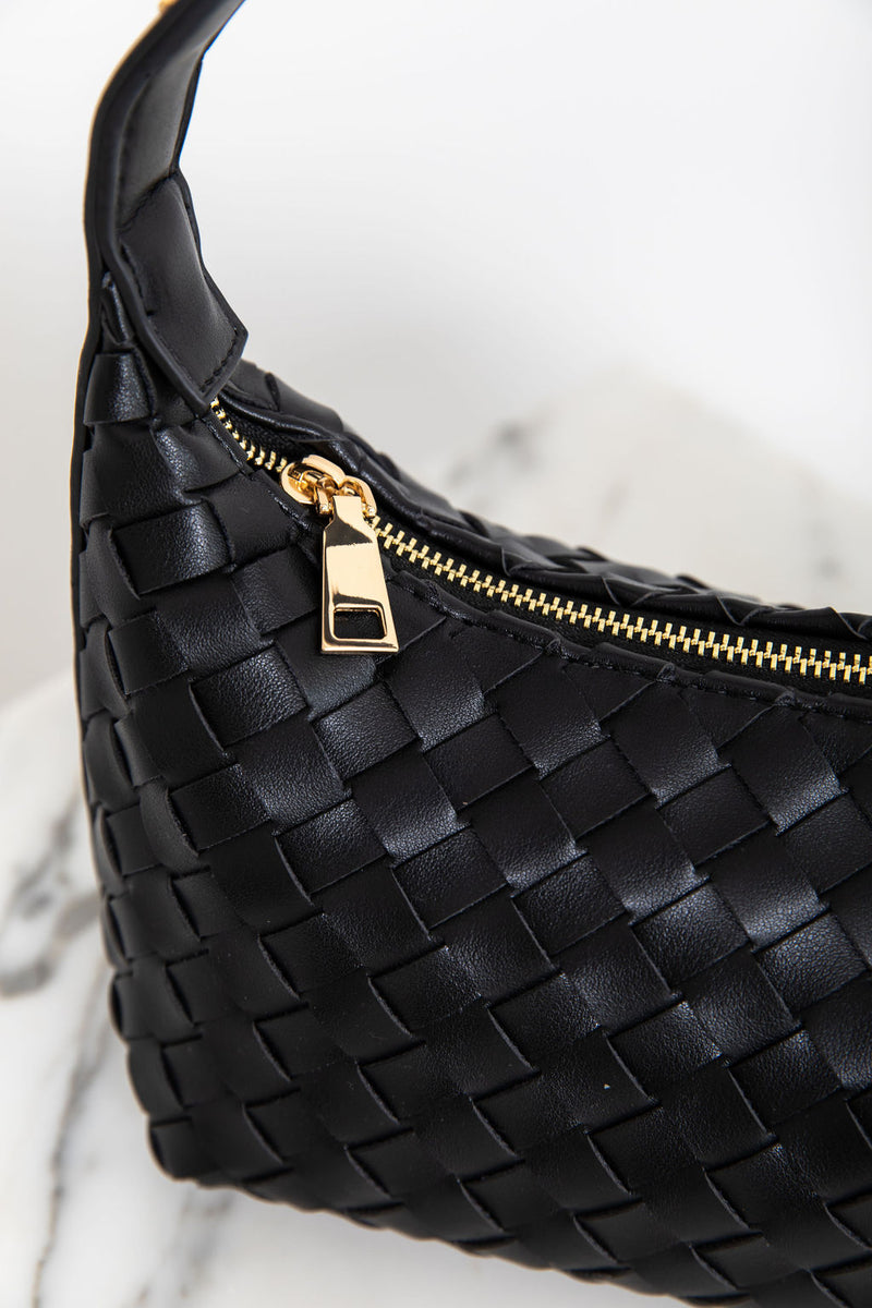 Drew Woven Handbag - Black - The Self Styler