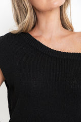 Avalon Off-The-Shoulder Top - Black - The Self Styler