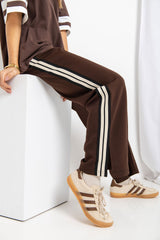 Ryder Jogger Stripe Pant - Chocolate - The Self Styler