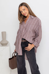 Boston Relaxed-Fit Shirt - Brown Stripe - The Self Styler