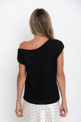Avalon Off-The-Shoulder Top - Black - The Self Styler