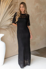 Airlie Crochet Maxi Dress - Black - The Self Styler