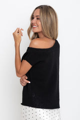 Avalon Off-The-Shoulder Top - Black - The Self Styler