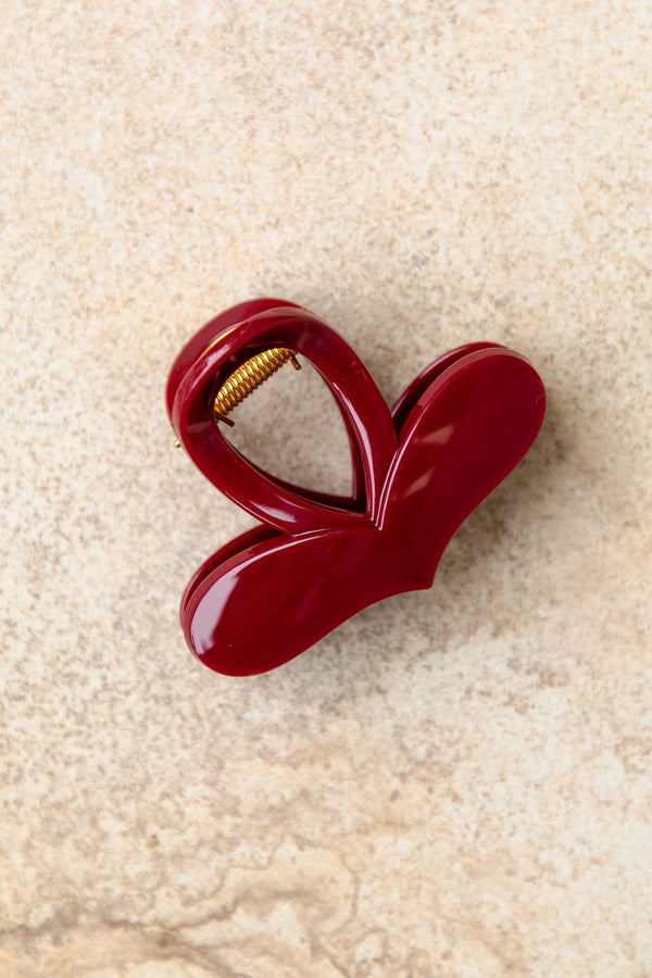 Harlow Heart Claw Clip - Cherry Red - The Self Styler