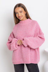 Ivy Knit Relaxed-Fit Jumper - Pink - The Self Styler