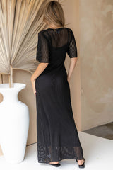 Airlie Crochet Maxi Dress - Black - The Self Styler