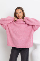 Ivy Knit Relaxed-Fit Jumper - Pink - The Self Styler