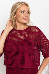 Isabel Crochet Crop Top - Wine - The Self Styler