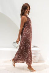 Kailani Maxi Dress - Hayman Print - Choc - The Self Styler