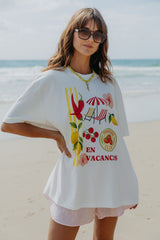 Holiday Oversized Tee - White - The Self Styler
