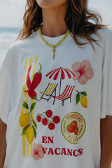 Holiday Oversized Tee - White - The Self Styler