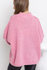 Ivy Knit Relaxed-Fit Jumper - Pink - The Self Styler