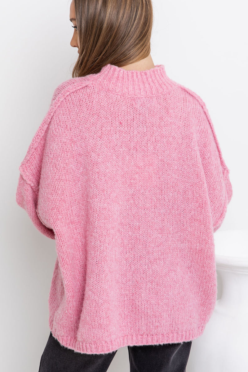 Ivy Knit Relaxed-Fit Jumper - Pink - The Self Styler