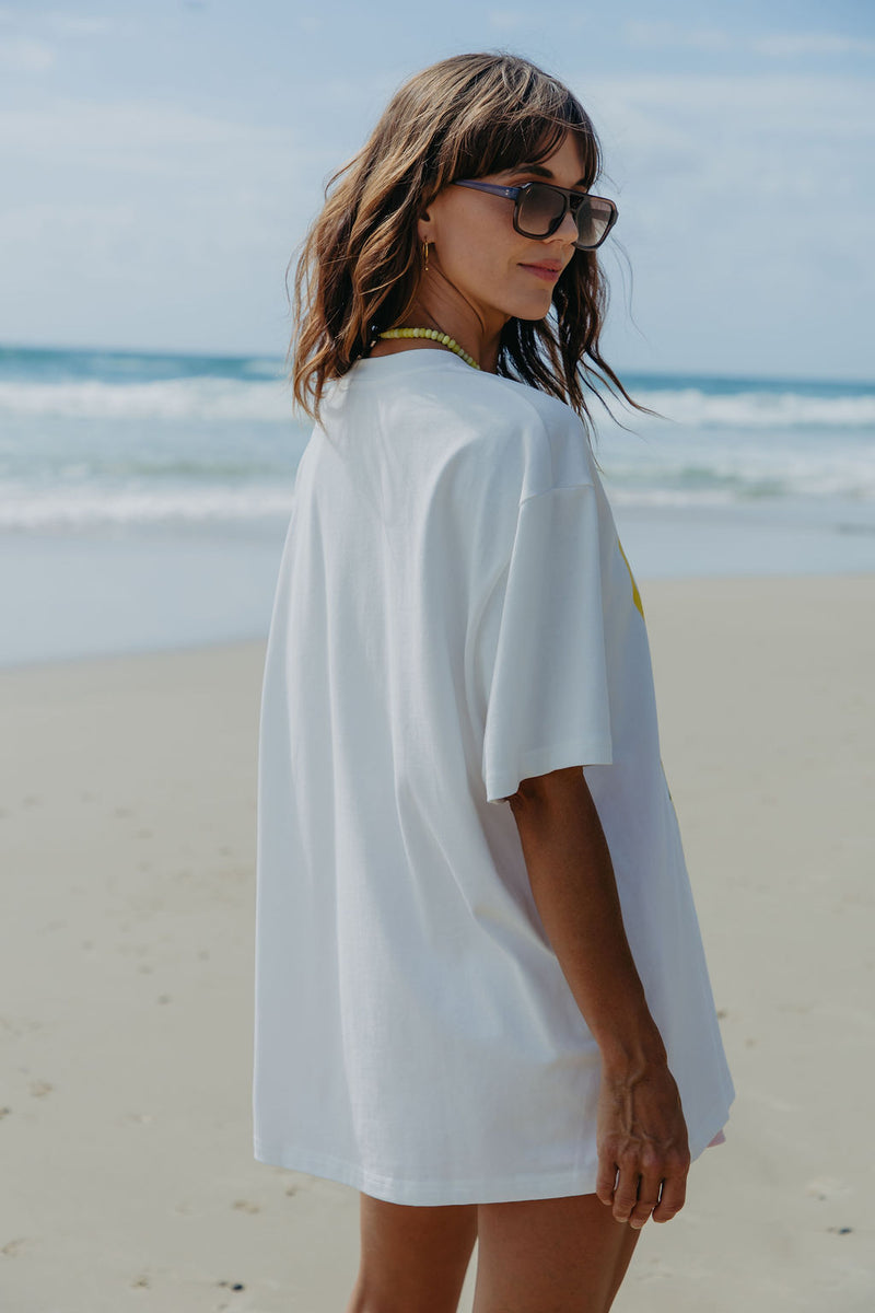Holiday Oversized Tee - White - The Self Styler