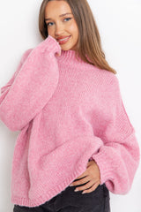 Ivy Knit Relaxed-Fit Jumper - Pink - The Self Styler