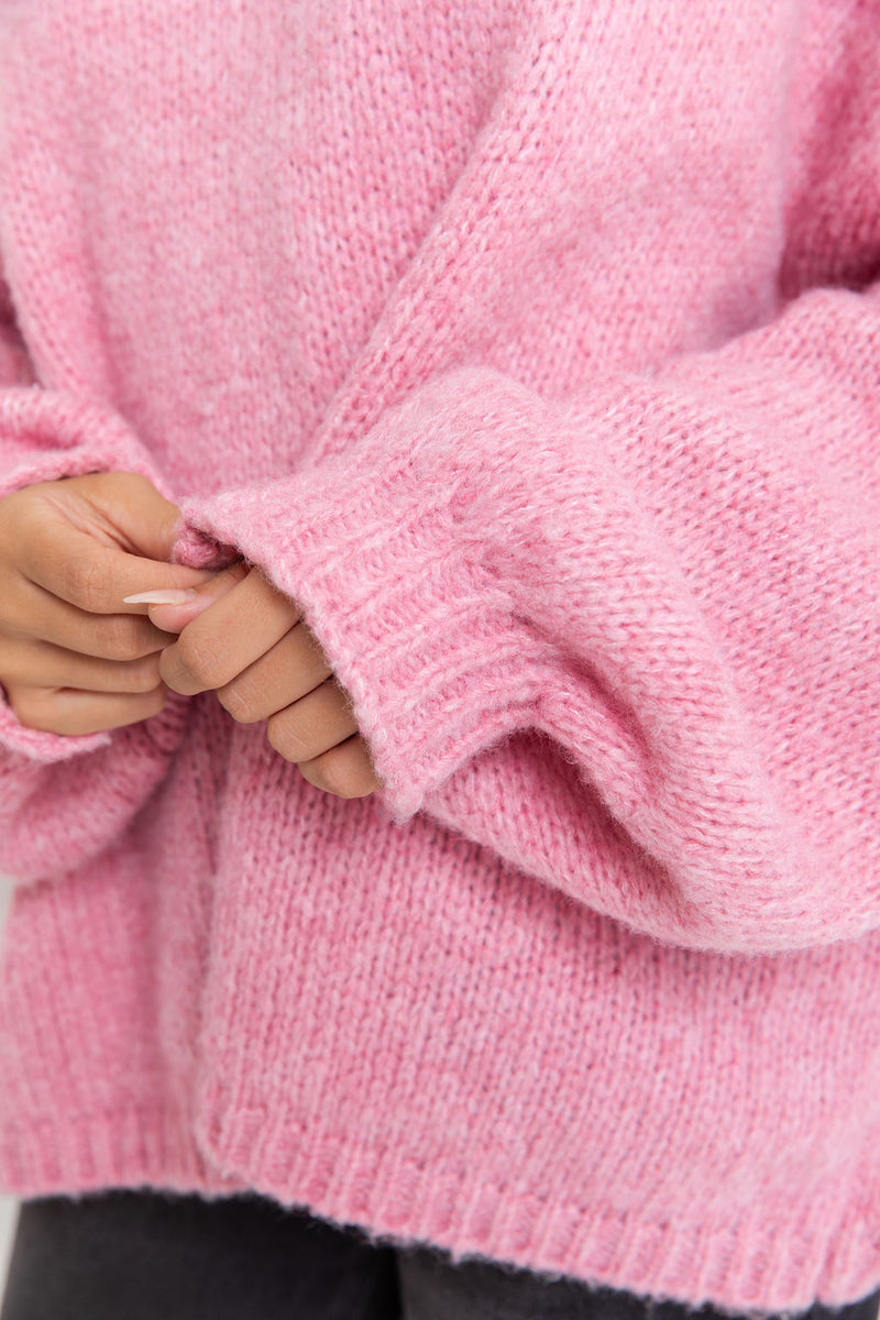 Ivy Knit Relaxed-Fit Jumper - Pink - The Self Styler