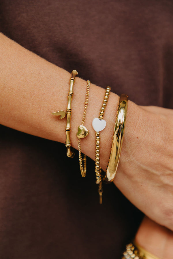 Hayley Heart Bracelet - Gold - The Self Styler