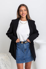 Raffa Blazer Jacket - Black - The Self Styler