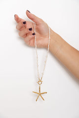 Aria Starfish Pearl Necklace - Gold - Suni and Sol - The Self Styler