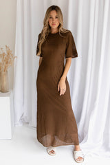 Airlie Crochet Maxi Dress - Chocolate Brown - The Self Styler