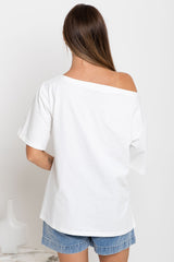 Arden Off-The-Shoulder Tee - White - The Self Styler