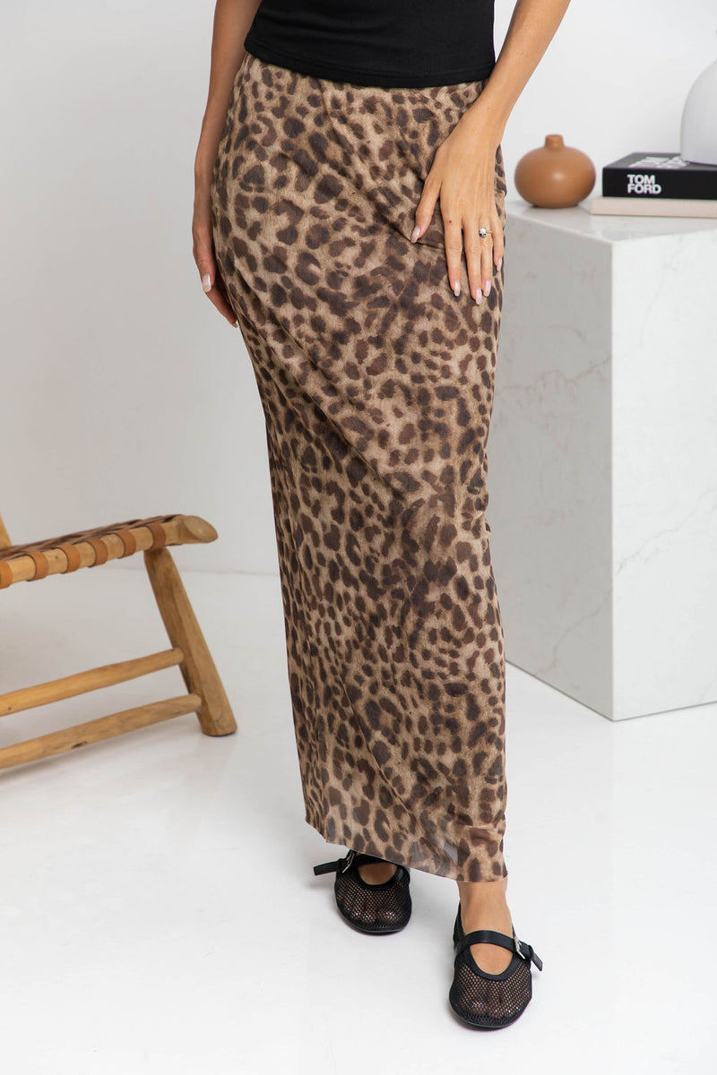 Taj Maxi Skirt - Leopard Print - The Self Styler