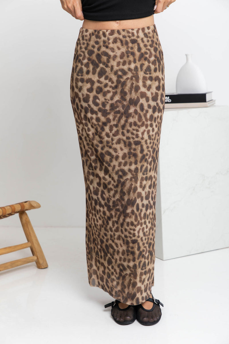 Taj Maxi Skirt - Leopard Print - The Self Styler