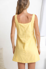 Zephyr Linen Dress - Yellow - The Self Styler