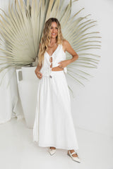 Caprise Maxi Skirt - White - The Self Styler