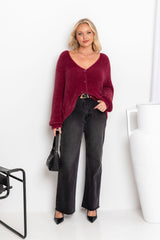 Della Knit Cardigan - Burgundy - The Self Styler