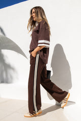 Ryder Jogger Stripe Pant - Chocolate - The Self Styler