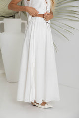 Caprise Maxi Skirt - White - The Self Styler