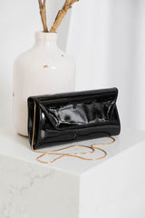 Angel Gloss Clutch Bag - Black - The Self Styler