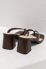 Stoked Block Heel Thongs - Chocolate Brown - The Self Styler