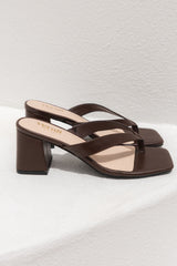Stoked Block Heel Thongs - Chocolate Brown - The Self Styler