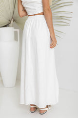 Caprise Maxi Skirt - White - The Self Styler