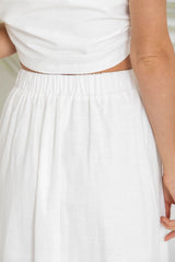 Caprise Maxi Skirt - White - The Self Styler