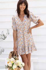 Amber Mini Dress - Floral - The Self Styler - The Self Styler
