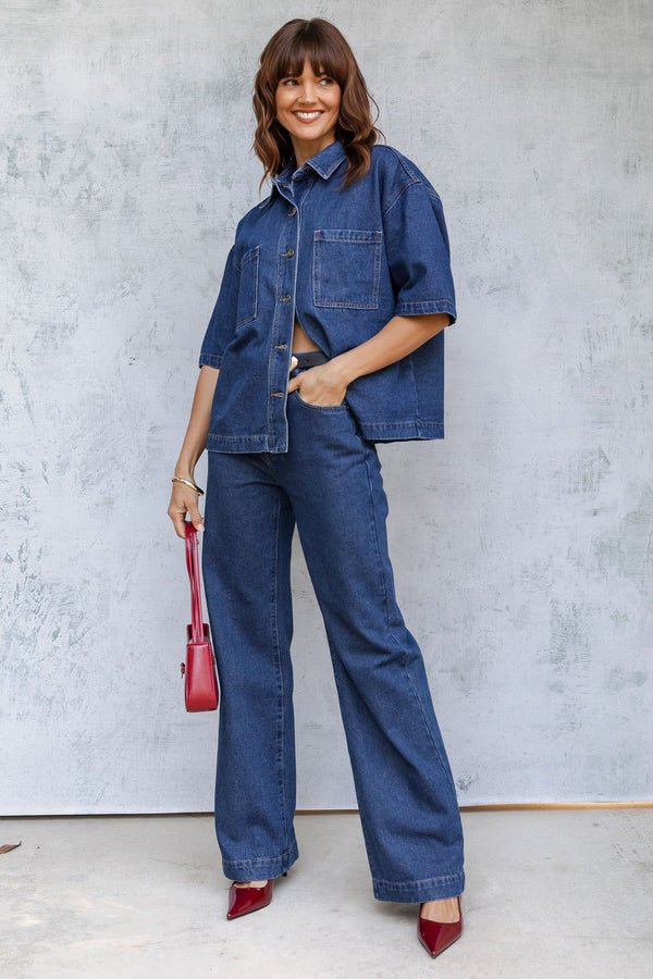 Dylan Denim Shirt - Dark Wash - The Self Styler - The Self Styler