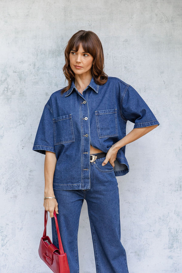 Dylan Denim Shirt - Dark Wash - The Self Styler - The Self Styler