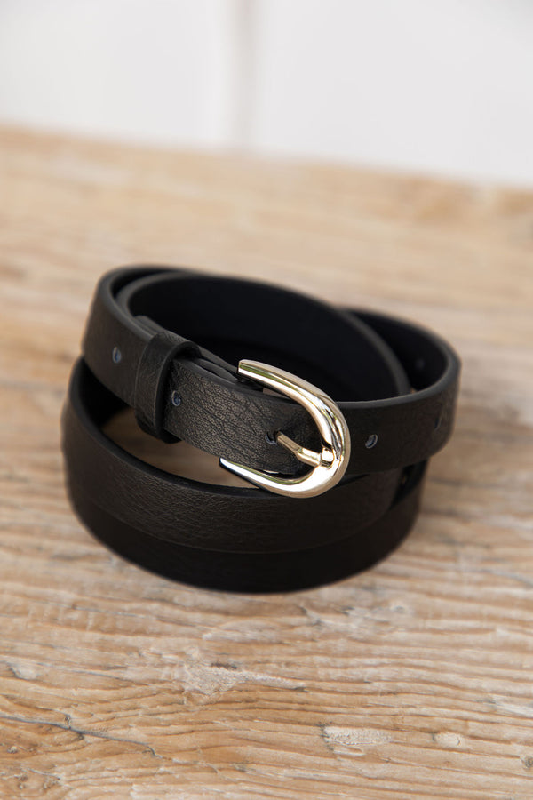 Ellis Skinny Belt - Black/Silver