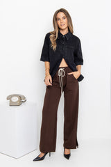 Ryder Jogger Stripe Pant - Chocolate - The Self Styler