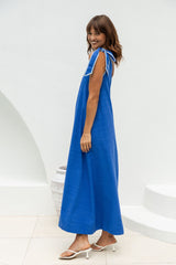Lucinda One-Shoulder Maxi Dress - Blue - The Self Styler
