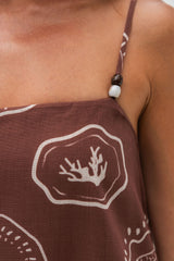 Maya Mini Dress - Hayman Print - Choc - The Self Styler